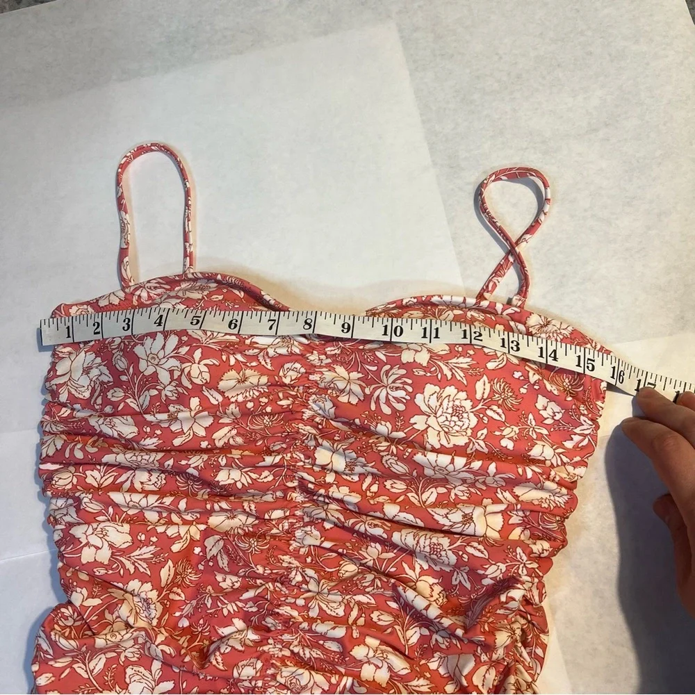 J. Crew Ruched sweetheart one-piece in tossed floral